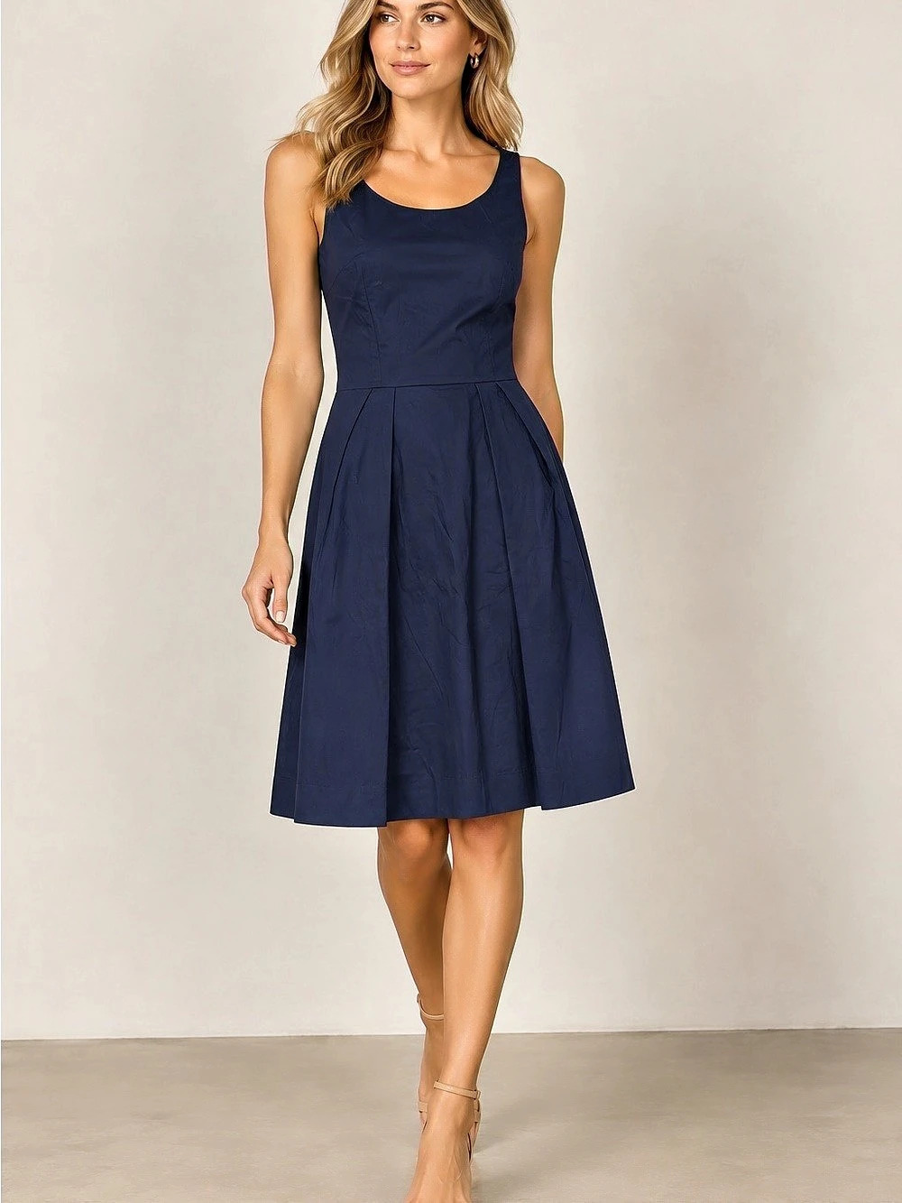 Prada Sport Vintage 2008 Navy Blue A-Line Sleeveless Dress Size 40 / US 4